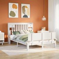 Berkfield Home Bookcase Bed without Mattress White 140x190cm Solid Wood Pine | Size: 140x190 cm