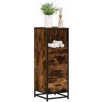 Berkfield Home Bathroom Cabinet Smoked Oak 35x37.5x100 cm Engineered Wood in Brown