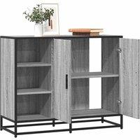 Berkfield Home Sideboard Grey Sonoma 92x35x76 cm Engineered Wood | Size: 92 x 35 x 76 cm