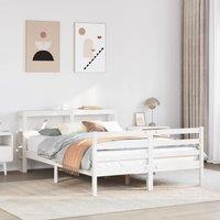 Bed Frame with Headboard without Mattress White 140x200 cm