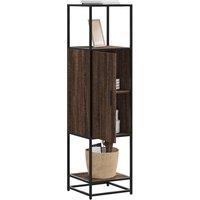 Berkfield Home Highboard Brown Oak 35.5x35x139 cm Engineered Wood & Metal