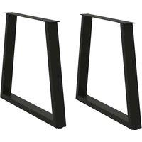 Berkfield Home Dining Table Legs V-Shape 2 pcs Black 70x(72-73.3) cm Steel