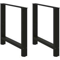 Berkfield Home Coffee Table Legs Black 2 pcs 80x(72-73) cm Steel