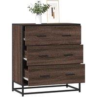 Berkfield Home Sideboard Brown Oak 68x35x76 cm Engineered Wood & Metal | Size: 68 x 35 x 76 cm