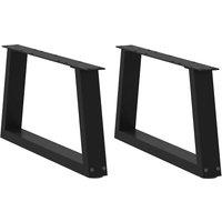 Berkfield Home Dining Table Legs V-Shape 2 pcs Black 70x(30-31.3) cm Steel