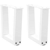 Berkfield Home Dining Table Legs V-Shape 2 pcs White 30x(30-31.3) cm Steel