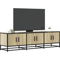 Berkfield Home TV Cabinet Sonoma Oak 150x35x41 cm Engineered Wood & Metal in Brown | Size: 150 x 35 x 41 cm