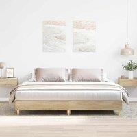 Bed Frame No Mattress Sonoma Oak 200x200 cm Engineered Wood