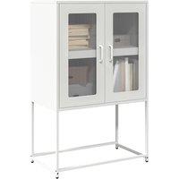 Berkfield Home Highboard White 68x39x107 cm Steel | Size: 68 x 39 x 107 cm