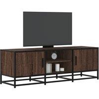 Berkfield Home TV Cabinet Brown Oak 120x35x41 cm Engineered Wood & Metal | Size: 120 x 35 x 41 cm