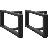 Berkfield Home Coffee Table Legs T-Shaped 2 pcs Black 70x25x(30-31) cm Steel