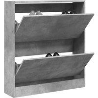 Shoe Cabinet Concrete Grey 80x21x87.5 cm Engineered Wood