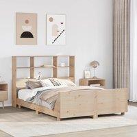 Bed Frame without Mattress 135x190 cm Double Solid Wood Pine