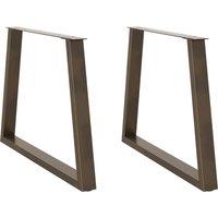 Dining Table Legs V-Shape 2 pcs Natural Steel 90x(72-73.3) cm Steel