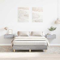 Berkfield Home Bed Frame No Mattress Grey Sonoma 135x190 cm Double Engineered Wood