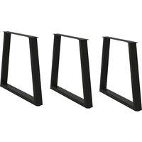 Berkfield Home Dining Table Legs V-Shape 3 pcs Black 80x(72-73.3) cm Steel