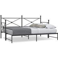 Daybed with Trundle without Mattress Black 80x200 cm Steel