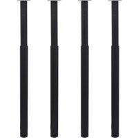Berkfield Home Telescopic Table Legs 4 pcs Black 710 mm-1100 mm