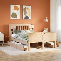 Berkfield Home Bookcase Bed without Mattress 140x190 cm Solid Wood Pine in Brown