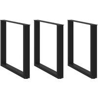 Coffee Table Legs U-Shaped 3 pcs Black 90x(72-73) cm Steel