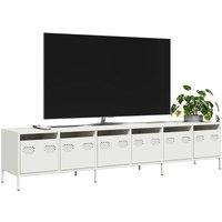 Berkfield Home TV Cabinet White 202x39x43.5 cm Cold-rolled Steel