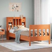 Berkfield Home Bed Frame without Mattress Wax Brown 100x200 cm Solid Wood Pine