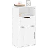 Berkfield Home Side Cabinet with Drawer ODDA White 40x24x79 cm Solid Wood Pine | Size: 40 x 24 x 79 cm