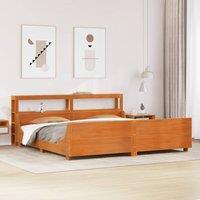 Bed Frame without Mattress Wax Brown 180x200 cm Super King Solid Wood Pine