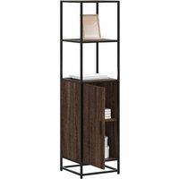 Berkfield Home Highboard Brown Oak 35.5x35x139 cm Engineered Wood & Metal
