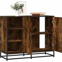 Berkfield Home Sideboard Smoked Oak 92x35x76 cm Engineered Wood in Brown | Size: 92 x 35 x 76 cm