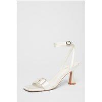 Quiz Women's White Buckle Front Heels | Size: 4