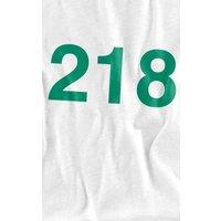 Squid Game Men's Player 218 3/4 Baseball T-Shirt, White/Kelly | Size: XL