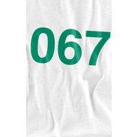 Squid Game Men's Player 067 3/4 Baseball T-Shirt, White/Kelly | Size: Medium