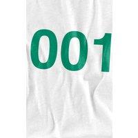 Squid Game Men's Player 001 3/4 Baseball T-Shirt, White/Kelly | Size: Medium