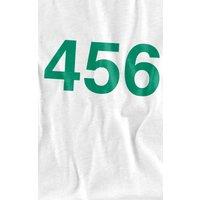 Squid Game Men's Player 456 3/4 Baseball T-Shirt, White/Kelly | Size: Medium