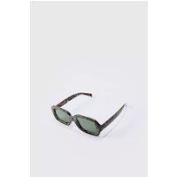 Madein Women's Green Rounded Rectangular Sunglasses in Brown