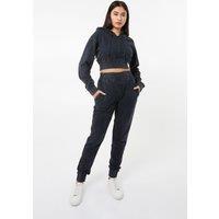 Pink Vanilla Women's Wash Cuffed Joggers in Black | Size: Small