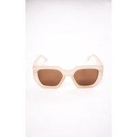Madein Women's Nude Oversized Frame Sunglasses in Brown