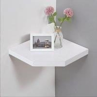 Rafaelo Mobilia Wall Mounted Corner Floating Shelf in White