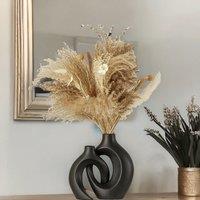 Rafaelo Mobilia 2PC Black Ceramic Vases