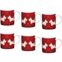 KitchenCraft Set Of 6 Scottie Dog Espresso Cups in Red