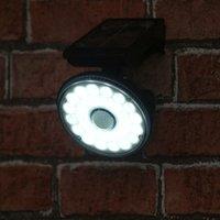 mysmartbuy Solar Powered LED PIR Motion Sensor Security Lamp - 1000 Lumen Wall Mounted Outdoor Light with 7m Detection Range & 2 Light Modes in Black