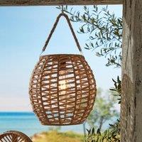 mysmartbuy Solar Powered Tortoli Natural Rope Lantern - Weatherproof Freestanding or Hanging Outdoor Garden LED Lamp Light - H25.5 x 25cm