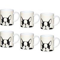 KitchenCraft Set Of 6 Bulldog Espresso Cups in White