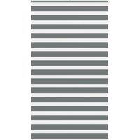 Berkfield Home Zebra Blind Dark Grey 125x230 cm Fabric Width 120.9 cm Polyester