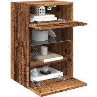 Berkfield Home TV Wall Cabinets with LED Lights 2 pcs Old Wood 40x30x60, 5 cm in Brown