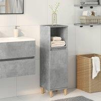 Berkfield Home Bathroom Cabinet Concrete Grey 30x30x100 cm Engineered Wood | Size: 30 x 30 x 100 cm