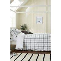 Helena Springfield 'Hunter's Check' Brushed Cotton Duvet Cover Set in Grey | Size: Double