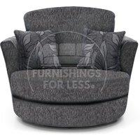 Furnishings For Less UK Byron Dundee Chenille Fabric Swivel Chair 360 Rotation Single Seater Grey or Light Grey