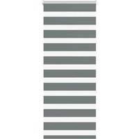 Berkfield Home Zebra Blind Dark Grey 60x150 cm Fabric Width 55.9 cm Polyester